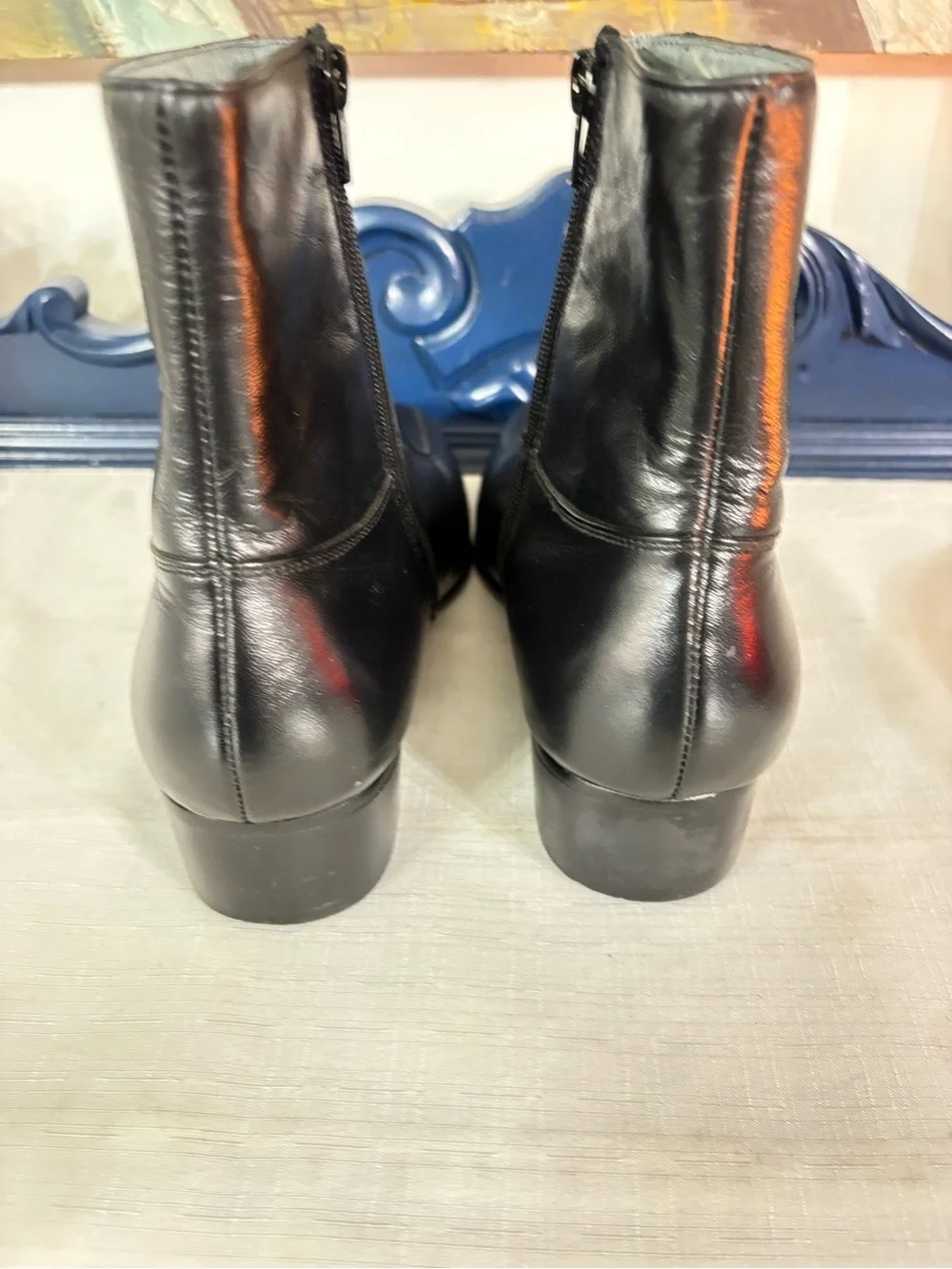 Irvine Park Leather Black Side zip Boots size 8.5 EUC